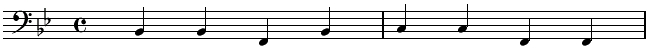 Four-beat bass part (fast two-beat)